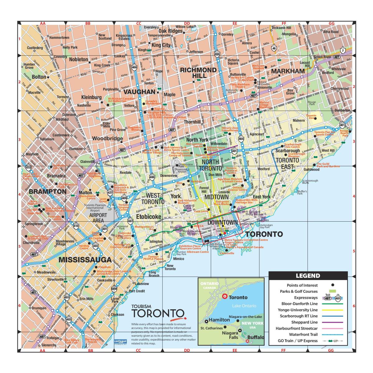 Kartes Tūrisma Toronto