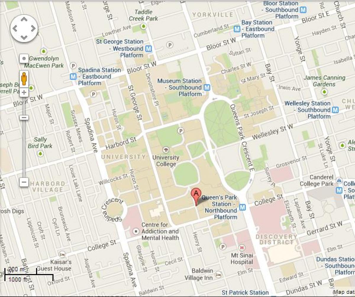 Karte university of Toronto St George
