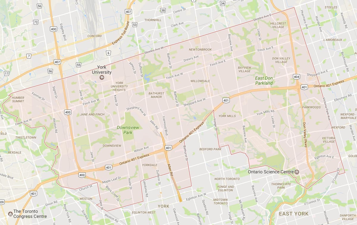 Karte Uptown Toronto Toronto apkaimē