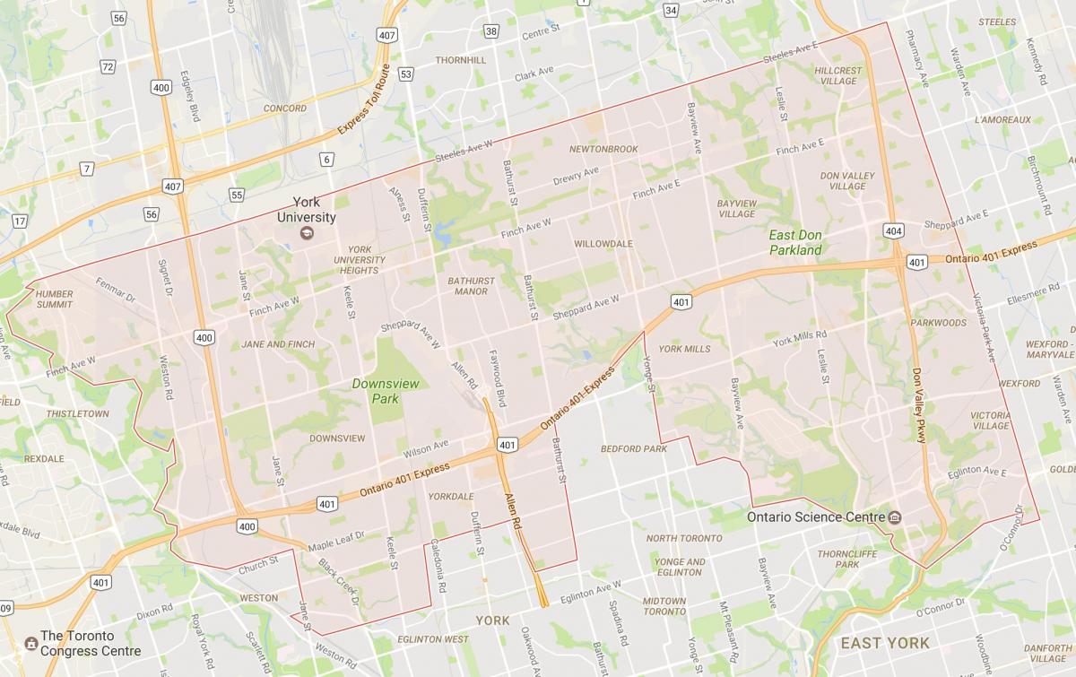 Karte Uptown Toronto Toronto apkaimē