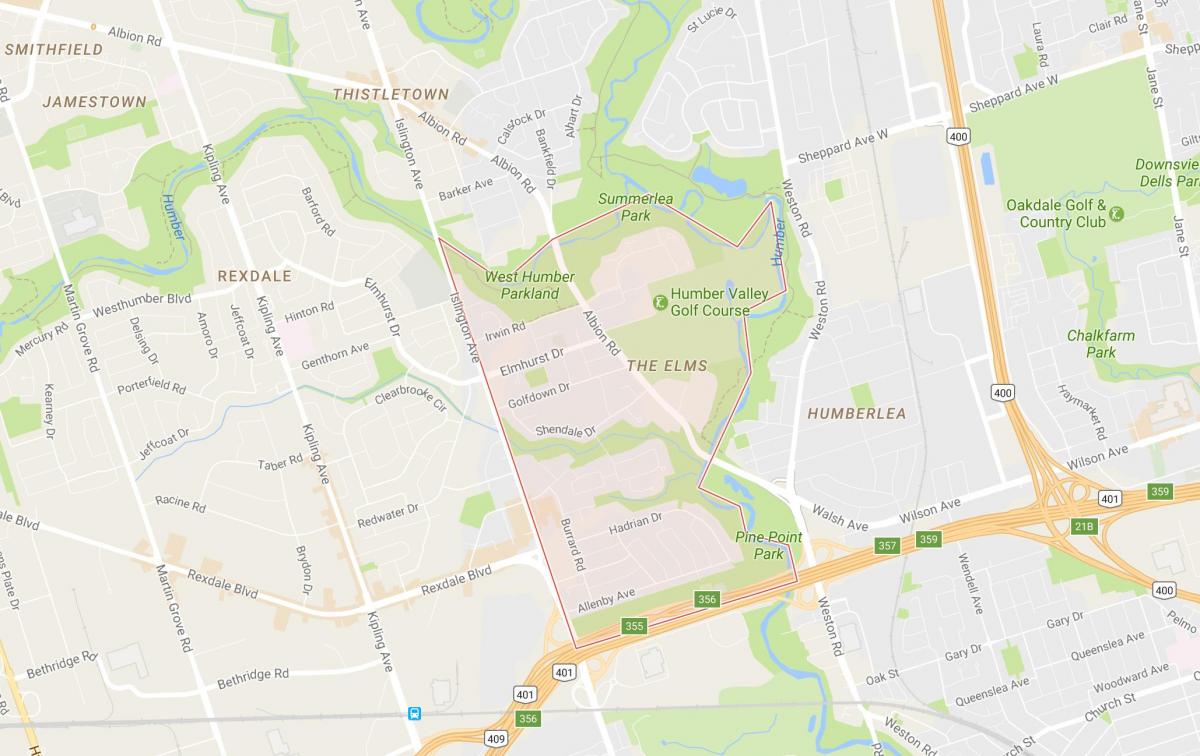 Karte Gobas apkaimē Toronto