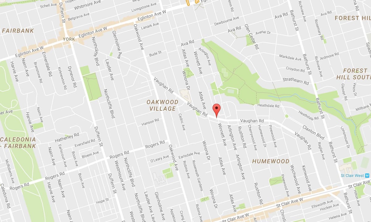 Karte Vaughan ceļu Toronto
