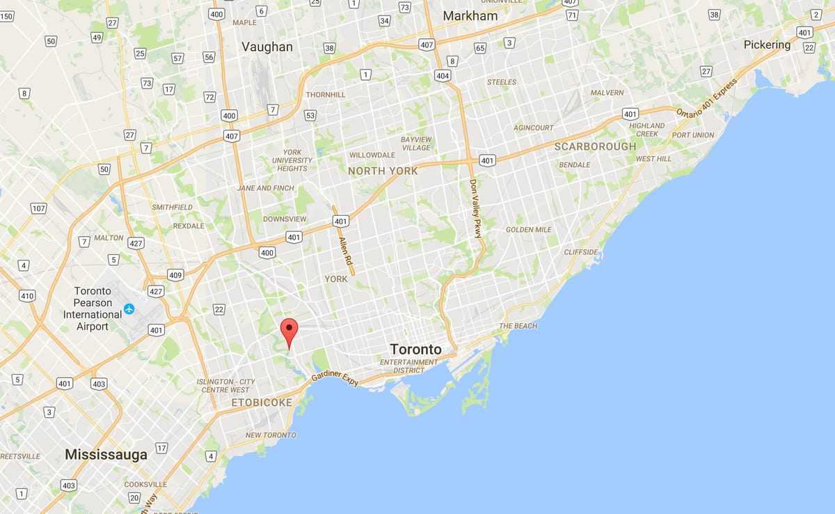 Karte Old Mill Toronto apkaimē
