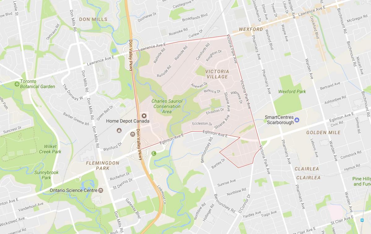 Karte Victoria Ciema apkaimē Toronto