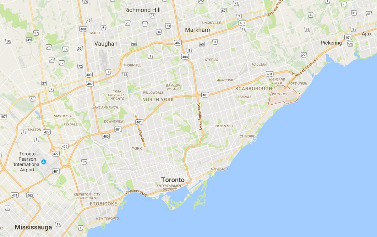 Karte West Hill rajonā Toronto