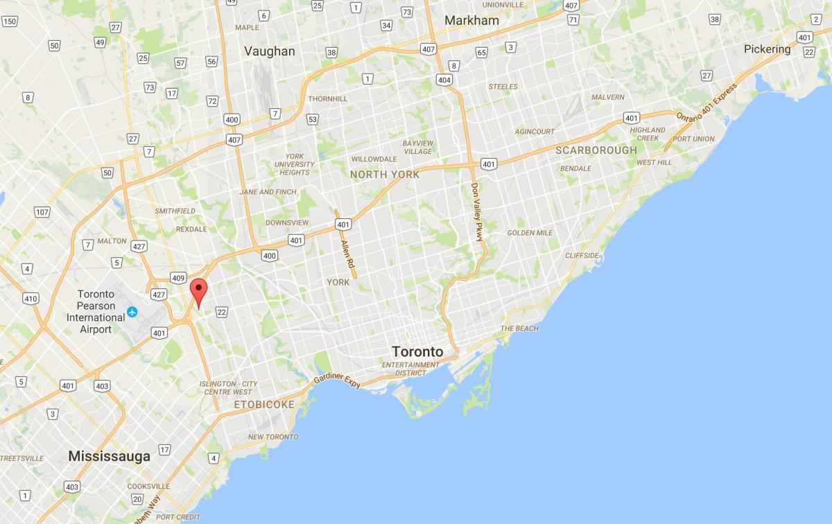 Karte Willowridge rajona Toronto