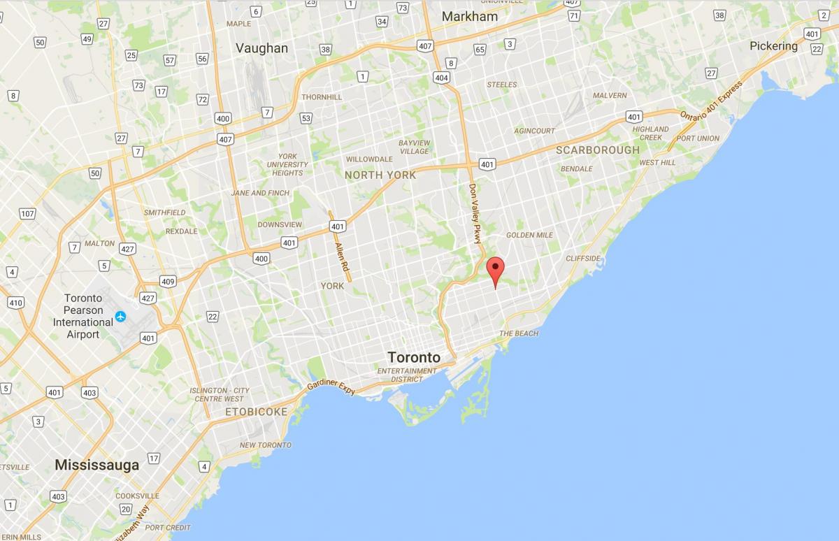 Karte Woodbine Heightsdistrict Toronto