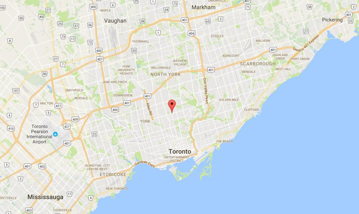 Karte Yonge un Eglinton rajona Toronto