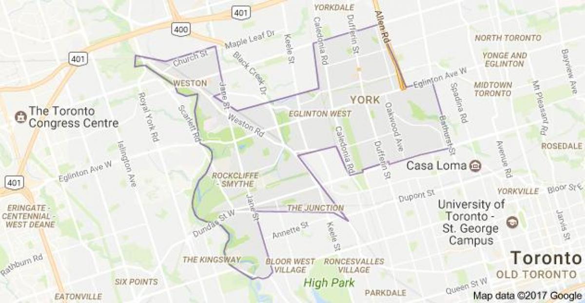 Karte York Toronto, Kanāda