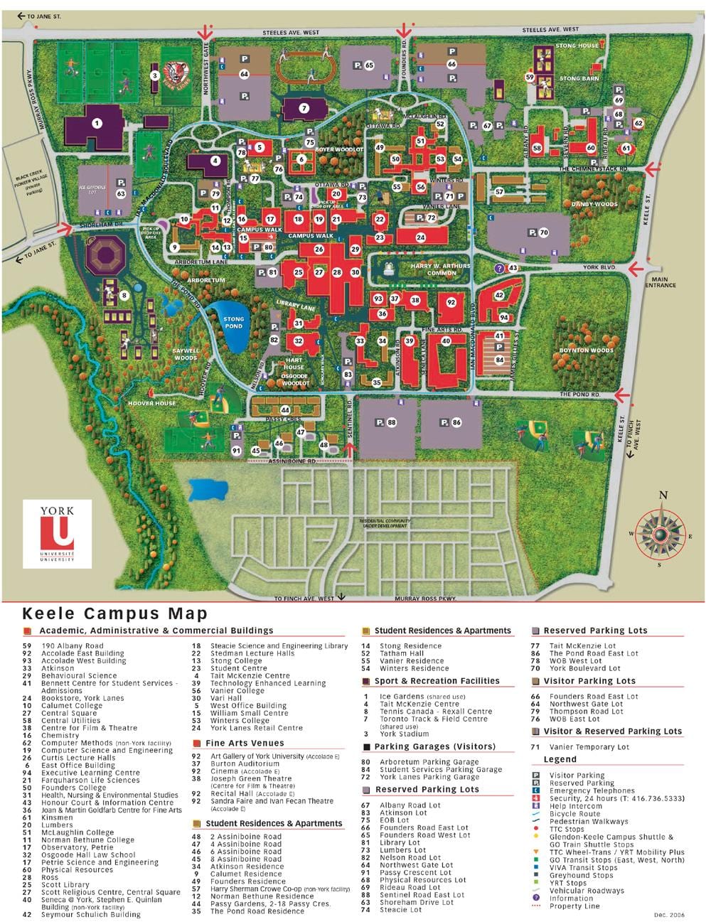 Karte York university, keele universitātes