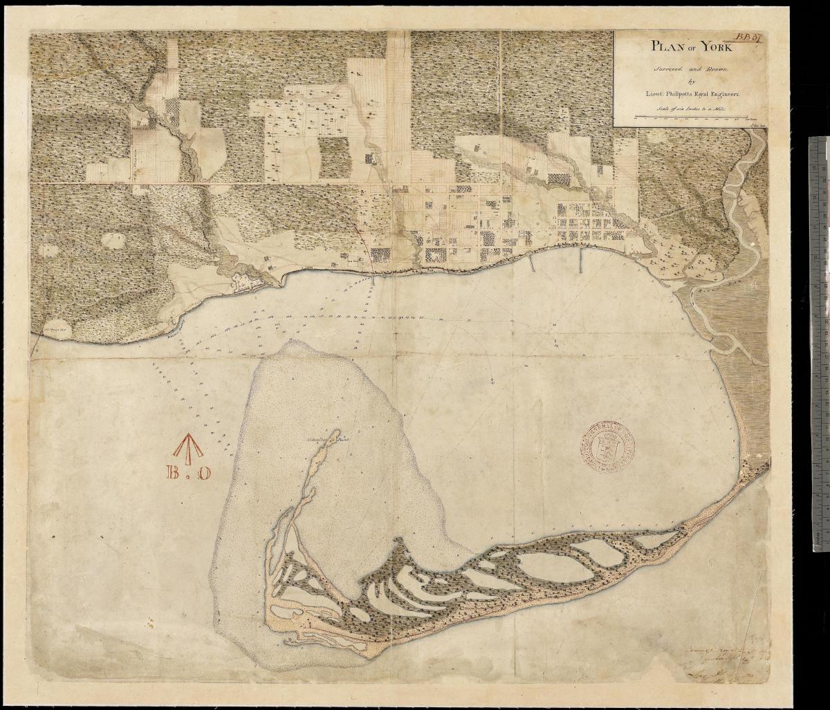 Karte zemes York Toronto pirmo centure 1787-1884