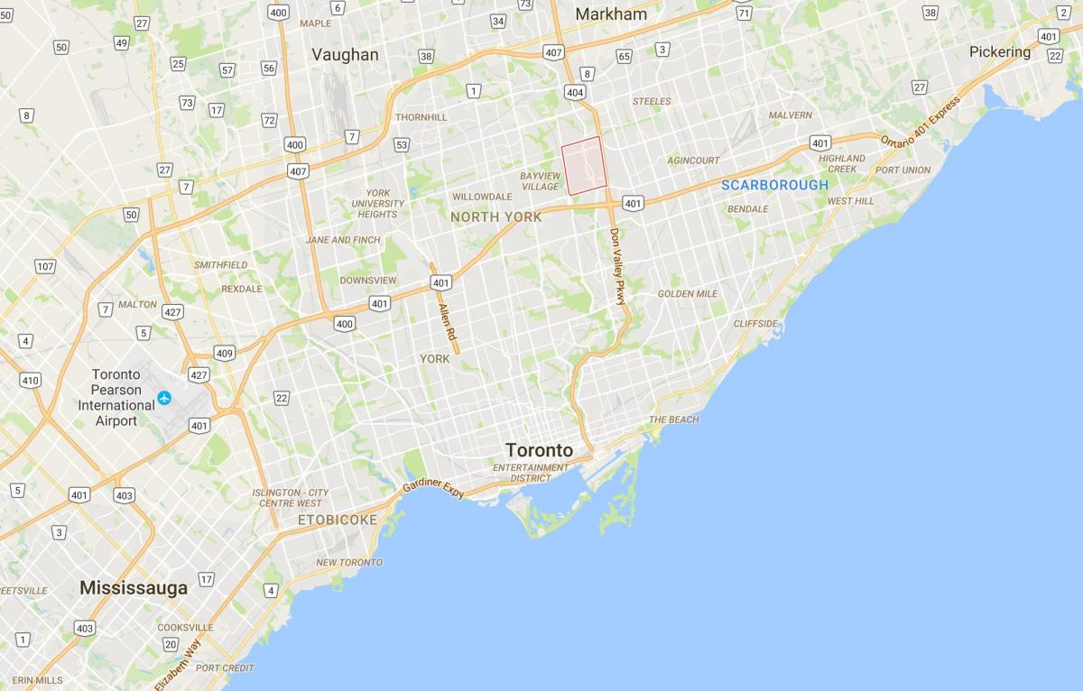 Karte Zemesriekstu rajona Toronto