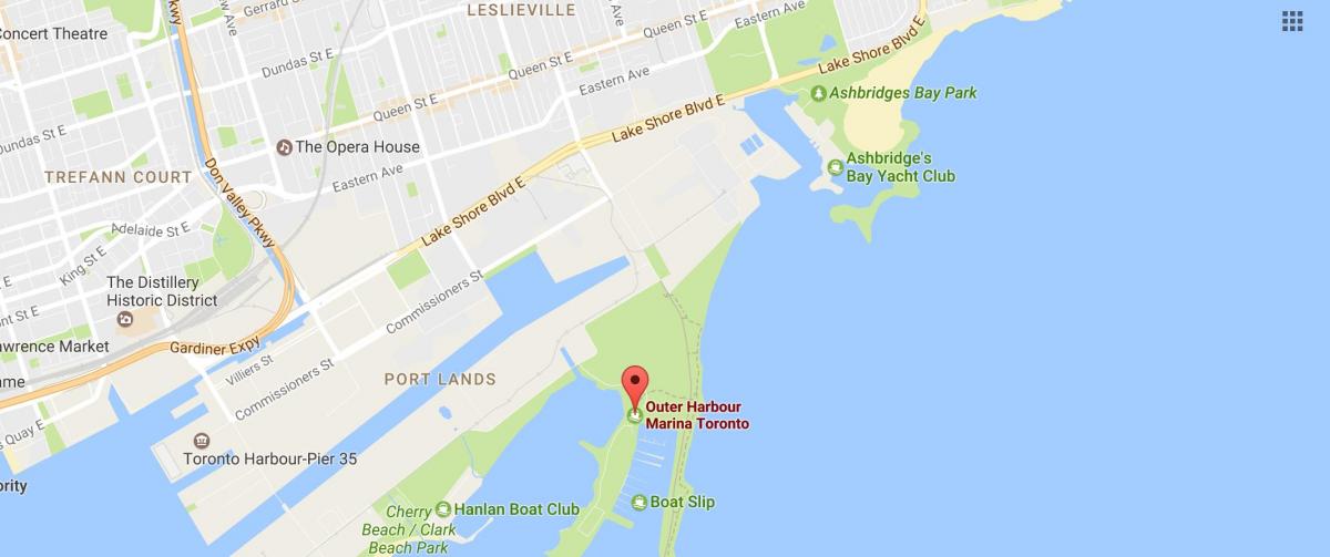 Karte Ārējā osta marina Toronto