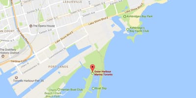 Karte Ārējā osta marina Toronto