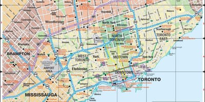 Karte ātrgaitas maģistrālēm Toronto