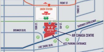 Karte Air Canada Centrs, autostāvvieta - ACC