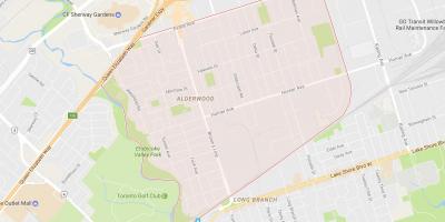 Karte Alderwood Parkview kaimiņattiecību Toronto