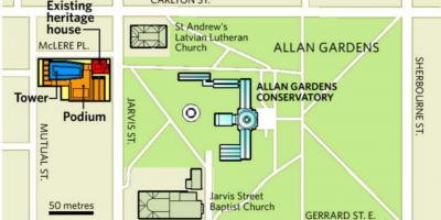 Karte Allan Gardens Toronto