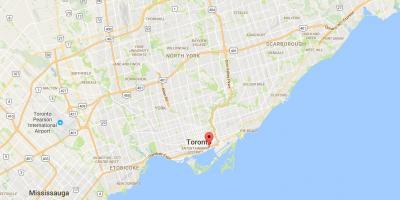 Karte Austrumu Bayfront rajona Toronto