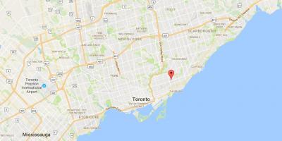 Karte Austrumu Danforth rajona Toronto