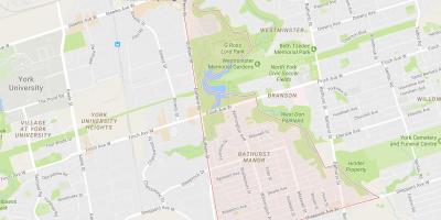Karte Bathurst Muižas apkaimē Toronto