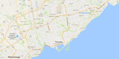 Karte Bayview Mežā – Steeles rajona Toronto