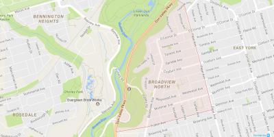 Karte Broadview Ziemeļu kaimiņu Toronto