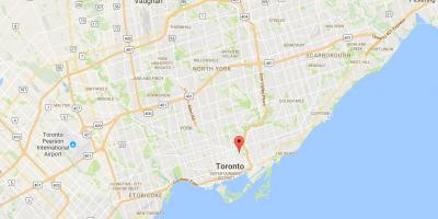 Karte Cabbagetown rajona Toronto