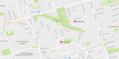 Karte Casa Loma kaimiņattiecību Toronto
