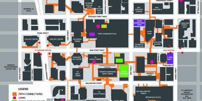 Karte Ceļu Toronto Downtown Gājēju Celiņš