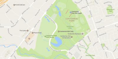 Karte Centennial Park kaimiņattiecību Toronto