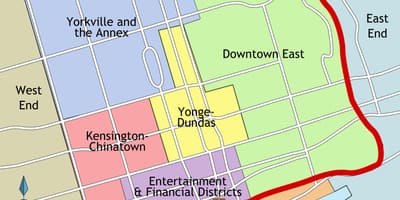 Karte Centrālā Toronto