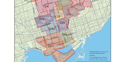 Karte centrālā Toronto