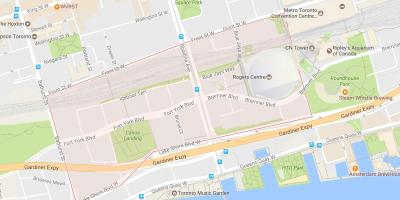 Karte CityPlace kaimiņattiecību Toronto