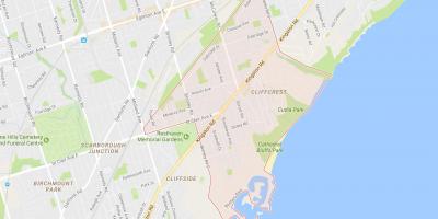 Karte Cliffcrest kaimiņattiecību Toronto