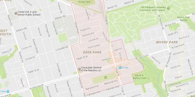 Karte Deer Park kaimiņattiecību Toronto