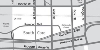 Karte Dienvidu Core Toronto
