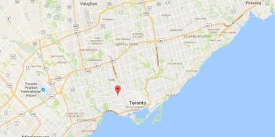 Karte Dovercourt Parka rajonā Toronto