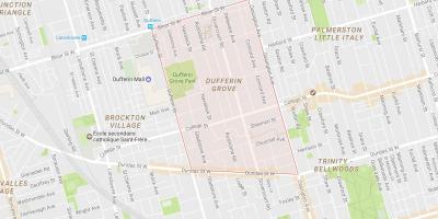 Karte Dufferin Grove kaimiņattiecību Toronto
