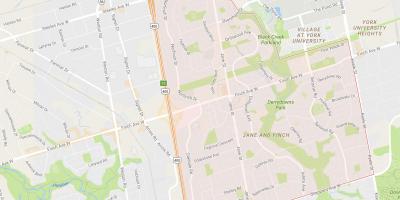 Karte Jane un Žubīte kaimiņattiecību Toronto
