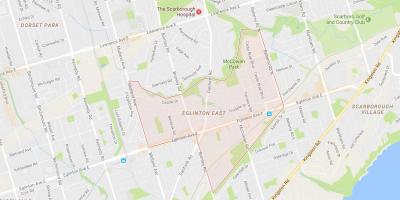 Karte Eglinton Austrumu kaimiņattiecību Toronto