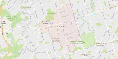 Karte Golden Mile kaimiņattiecību Toronto