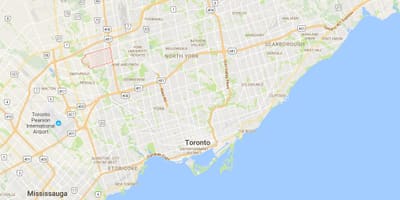 Karte Hambera augstākā līmeņa rajona Toronto