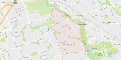 Karte Hambera Augstumu – Westmount kaimiņattiecību Toronto