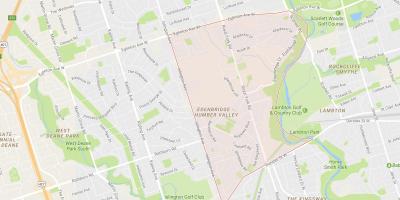 Karte Humber Valley Village kaimiņattiecību Toronto