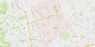 Karte L'Amoreaux kaimiņattiecību Toronto