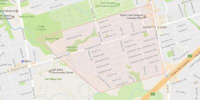 Karte Lansing kaimiņattiecību Toronto