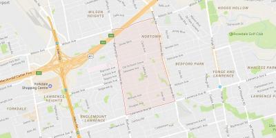 Karte Ledbury Park kaimiņattiecību Toronto