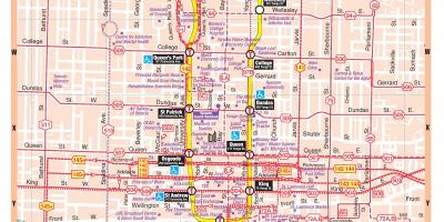 Karte Metro stacija downtown Toronto