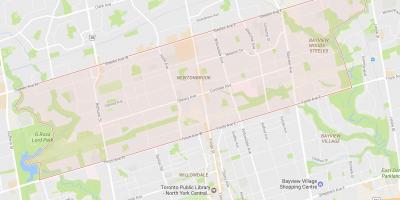 Karte Newtonbrook kaimiņattiecību Toronto